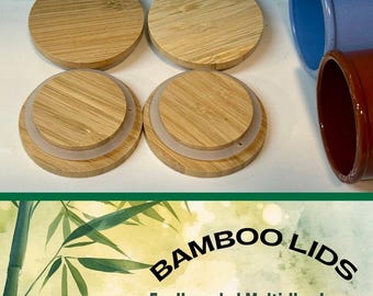 Bamboo Lid for La Fermiere Yogurt Jars, Upcycled Crock Pot Cover