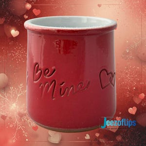 Be Mine Valentine Glazed Terracotta Pot Red La Fermiere Limited Edition