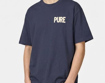 Blessed Are The Pure in Heart Midnight Blue Oversized T-Shirt, Faith Statement StreetwearTee