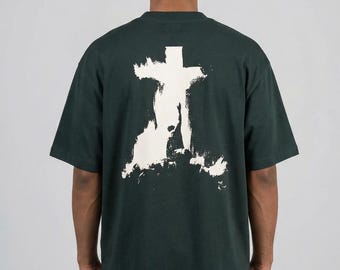 Latreia Christian Worship Tee, Bold Cross Graphic