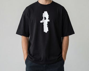 Resurrection Cross Graphic T-Shirt, Abstract Jesus Silhouette, AS Colour 5080