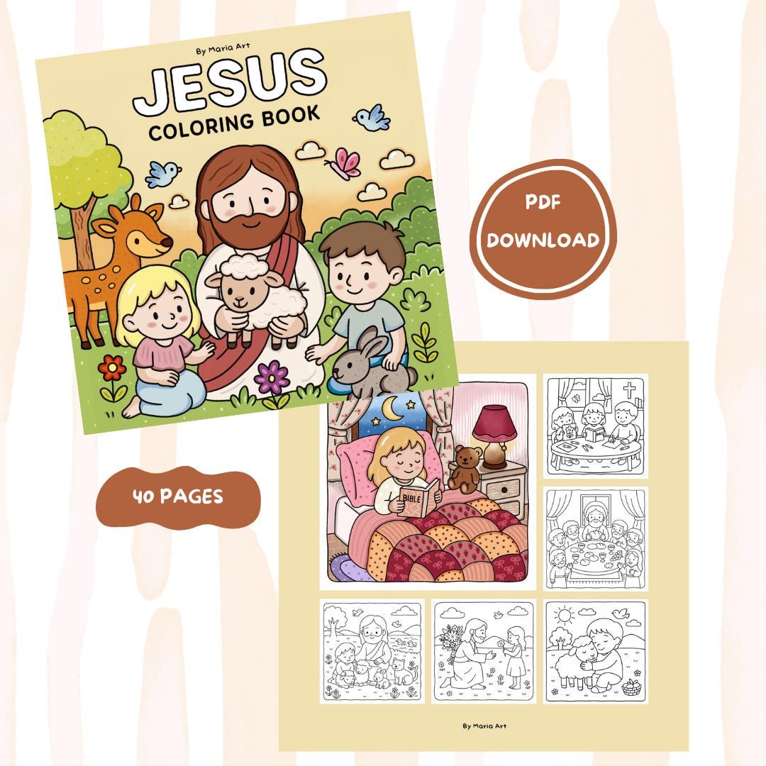Jesus Tree Color Book Jesus Coloring Book - Etsy