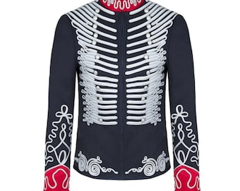 Giacca da ussaro in lana blu da donna – Blazer in stile ufficiale militare