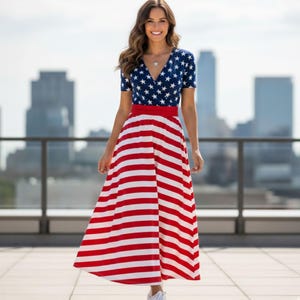 Red White Stripe Maxi Dress - Etsy Red White Stripe Maxi Dress - Etsy