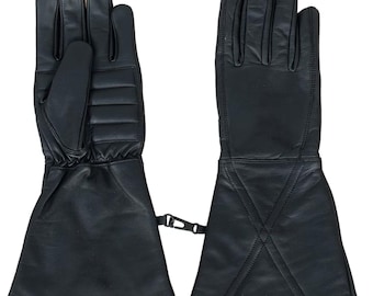 Bo Katan Kryze Leather Gloves, Mandalorian Costume Gloves, Black Gauntlet Gloves, Cosplay Accessories, Sci Fi Armor Gloves, Halloween Outfit