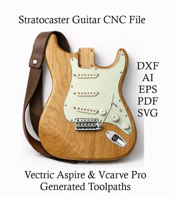 Electric Guitar Fender SSS Stratocaster CNC Guitar File Vectric Aspire, DIY Guitar