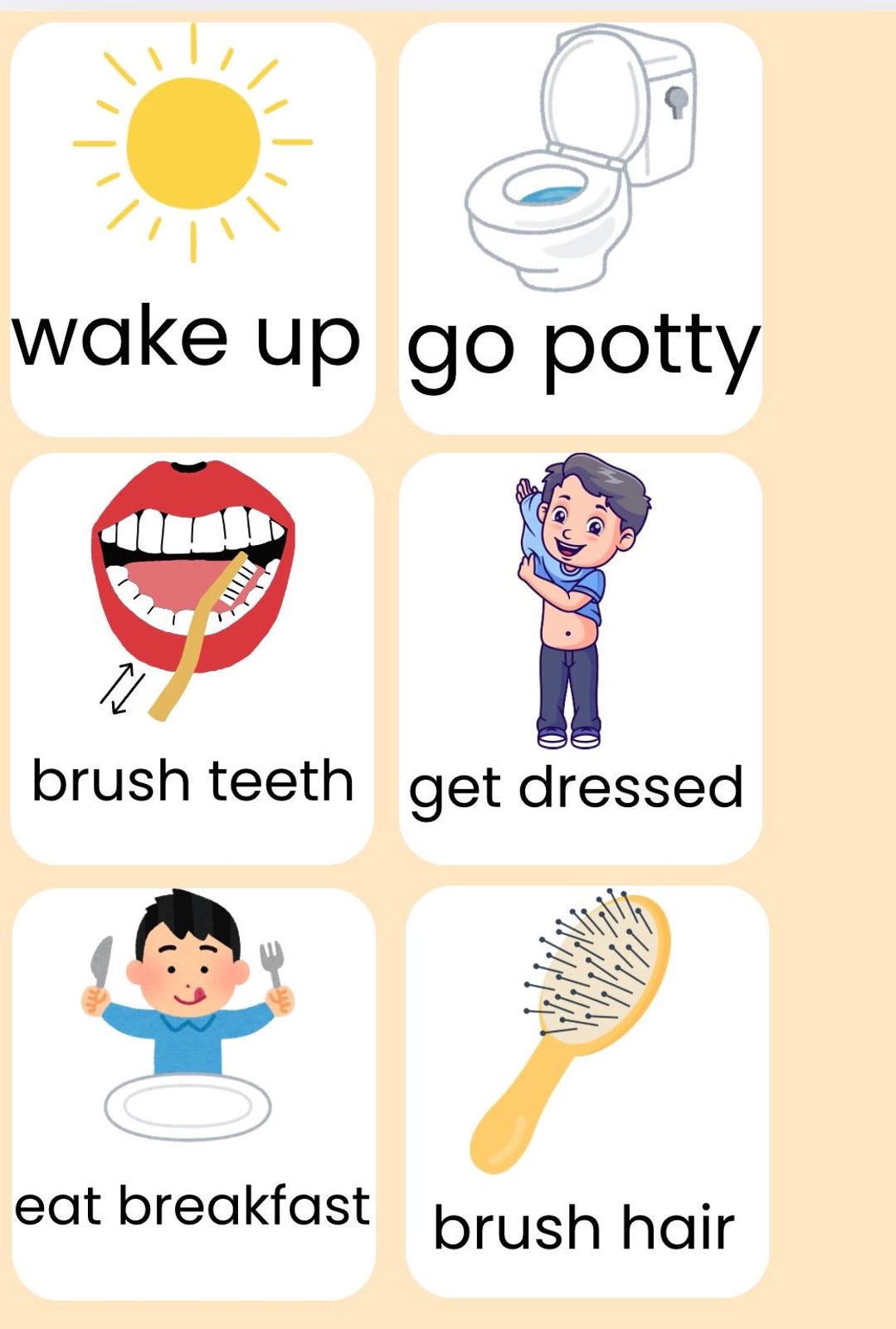 Toddler Morning Routine Cards | Visual Schedule for Autism (instant ...