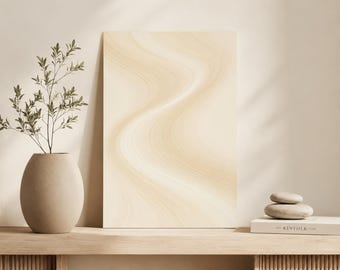 Abstrakt Sand Wellen – Japandi Beige Minimalistische Wandkunst (PDF)