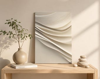 Beige Fluid Lines Poster - Japandi Organic abstrakte Wandkunst (druckbare PDF)