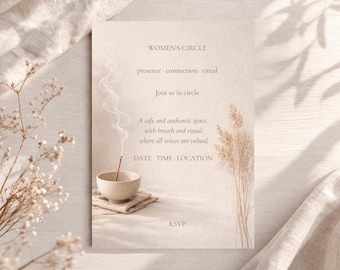 Women’s Circle Invitation · Sacred Feminine Ritual Template · Wellness Gathering Event Invite