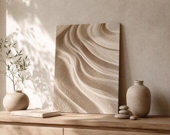 Japandi Sand Layers Poster – Textured Beige Organic Wall Art (PDF + JPG)