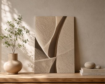 Beige Plaster Geometry Poster – Japandi Textured Wall Art (PDF + JPG)