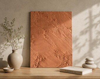 Japandi Soft Clay Texture Poster – Terracotta Matte Finish (Digital Download)
