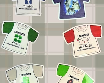 Meme T-shirt Glossy Vinyl Stickers