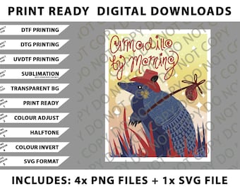 Armadillo di Morning Png Bundle, file SVG, download digitali