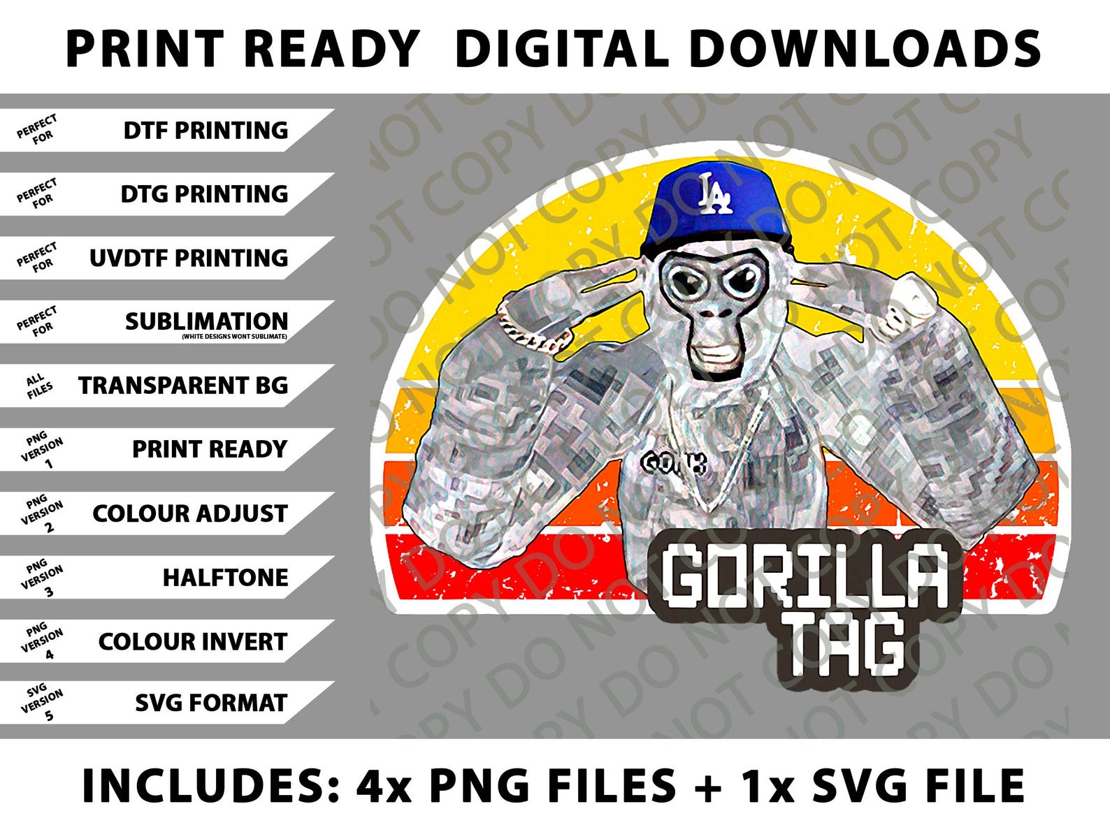 Gorilla Tag Shirt, Gorilla Tag Merch Monke Boys Png Bundle, SVG Files ...