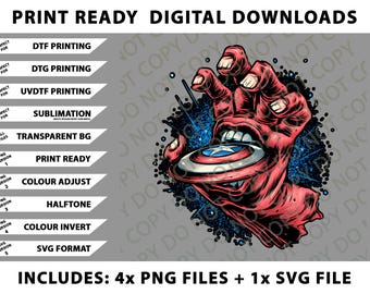 Captain America Shield Throw Action Comic Style Design Png Bundle, SVG Files, Digital Downloads