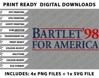 Paquete de esloganes de Bartlet for America (PNG), archivos SVG y descargas digitales