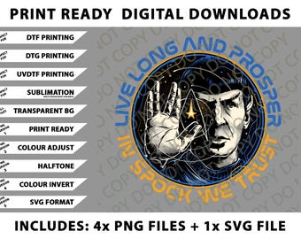 Em Spock nós confiamos. Pacote Vulcano PNG, Arquivos SVG, Downloads Digitais
