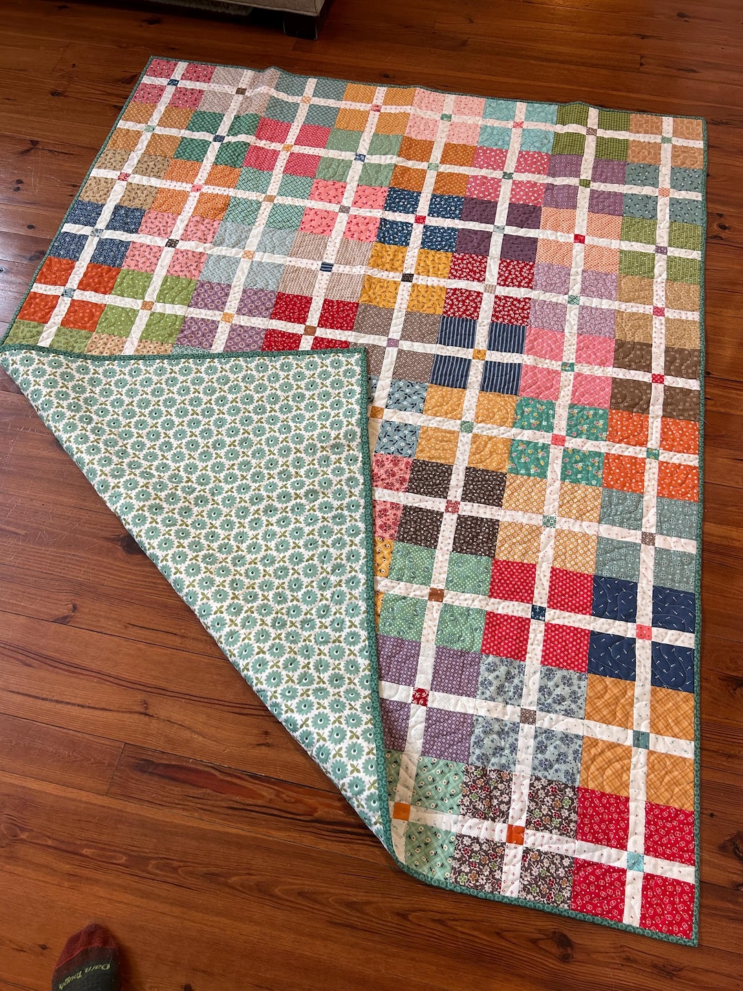 Scrappy Plaid Throw Quilt - Etsy