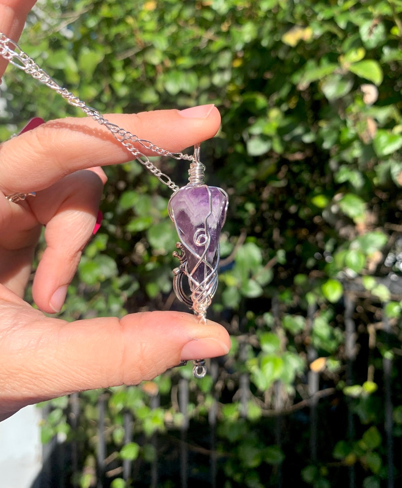 Amethyst Pendulum Clarity Necklace image 1