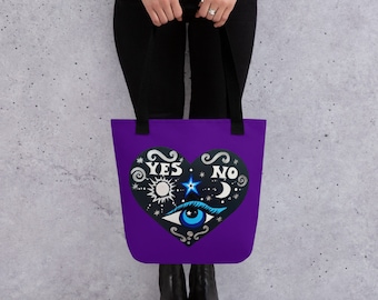 Evil Eye Ouija Purple Tote/Beach bag