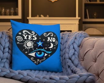 True Blue Evil Eye Ouija Premium Pillow