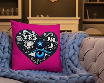 Evil Eye Ouija Pink Premium Pillow