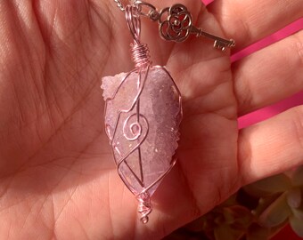 Ametrine Spirit Quartz Crystal Necklace with key!