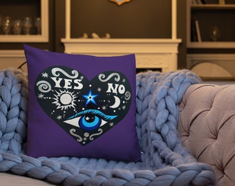 Purple Evil Eye Ouija Premium Pillow