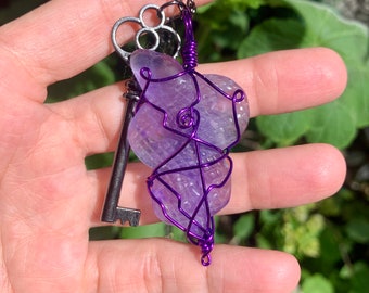 Purple Fluorite Snake Necklace!