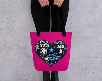 Evil Eye Ouija Pink Tote/Beach bag