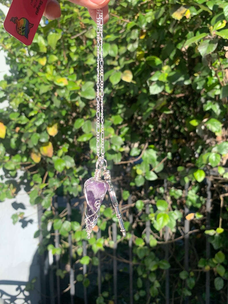 Amethyst Pendulum Clarity Necklace image 3