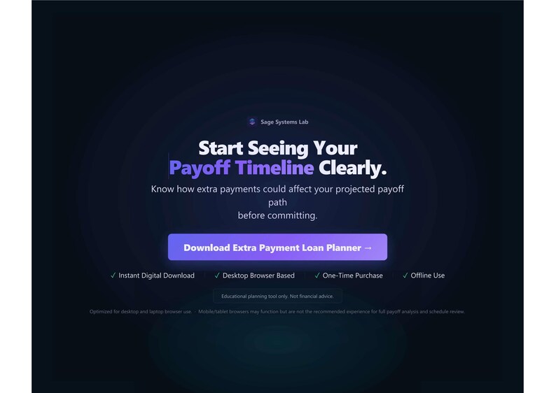 Extra Payment Loan Planner | Fixed-Rate Payoff Calculator (HTML Tool) image 10