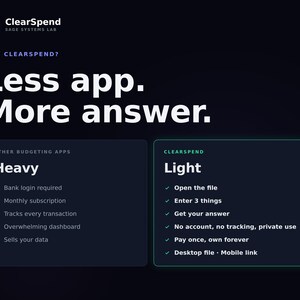 ClearSpend Safe-to-Spend | Paycheck Budget HTML Tool | Know What’s Left Before Payday | Instant Download image 9
