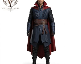 Doctor Strange Inspired Leather Armor Costume | Sorcerer Wizard Costume | Renaissance Cape Costume | Custom Cosplay For Halloween