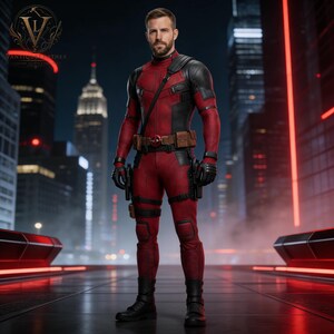 Deadpool Inspired Leather Armor Tactical Suit | Men's Comic Cosplay Costume | Anti Hero Armor | Halloween Costume | Gift for Him image 5