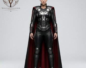 Mighty Thor Inspired Genuine Leather Armor Costume | Jane Foster Goddess Armor Suit Women | Viking Superhero Cosplay Comic Con Gift for Her