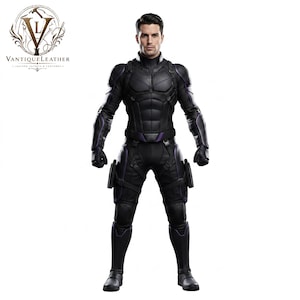 Black Panther Inspired Leather Armor Costume | Sci Fi Knight Tactical Vest | Waist Belt Custom Cosplay | Halloween Gift for Him