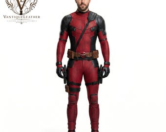 Deadpool Inspired Leather Armor Tactical Suit | Men's Comic Cosplay Costume | Anti Hero Armor | Halloween Costume | Gift for Him