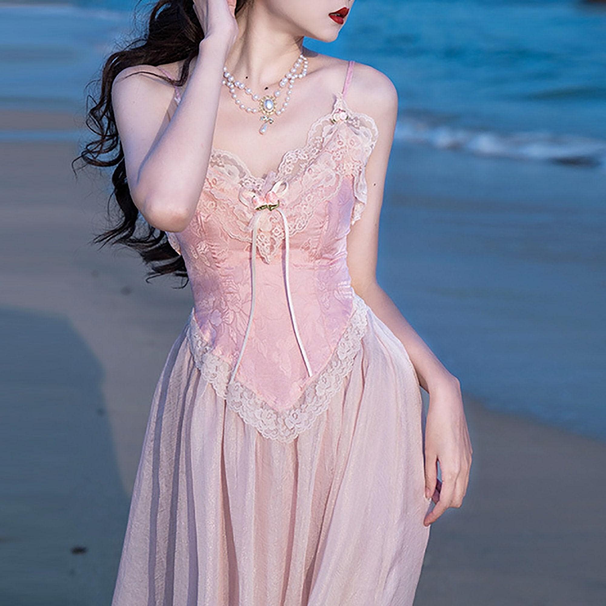 pink a line dresses Elegant Pink Silk A-Line Dress