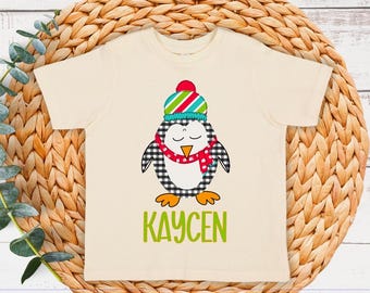 Kids personalized penguin DTF Transfer - penguin - winter transfer - Direct to film transfer - Ready to press - Custom transfers - DTF Print