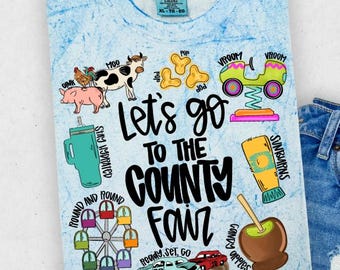 Lets go to the County fair - ride - carnival - candy apple - summer days - Direct to film transfer - Ready to press - Custom transfers -DTF