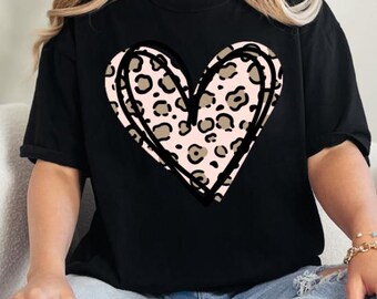 Leopard heart - Cheetah heart - Valentine's Day - valentine - Trendy - Direct to film transfer - Ready to press - Custom transfers - DTF
