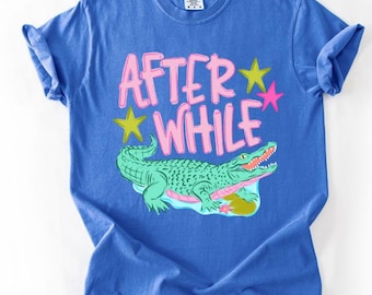 After While Crocodile with Swamp - DTF Transfer - Crocodile - Summer Transfer - Direct to Film - Dakota Parks