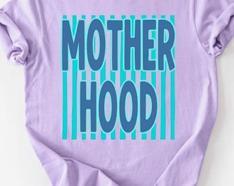 Blue motherhood - motherhood - blue - pink stripes  - stripes  - Direct to film transfer - Ready to press - Custom transfers - DTF