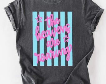 The heavens are roaring - stripes - Pink and blue - religious - Jesus - Direct to film transfer - Ready to press - Custom transfers