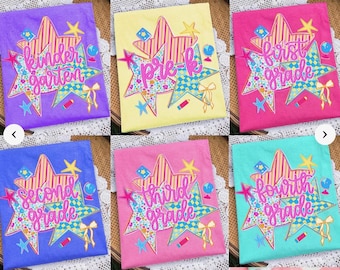 Back to school star grades  - stars - back to school - bright stars - Direct to film transfer - Ready to press - Custom transfers