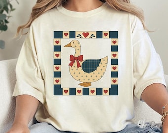 Vintage goose with frame  - vintage - cottage - goose - Direct to film transfer - Ready to press - Custom transfers - DTF
