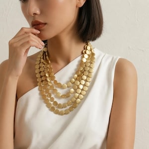 Handgefertigte, mehrlagige Perlenkette – Statement-Schmuck im Boho-Stil – Geschenkidee für Damen